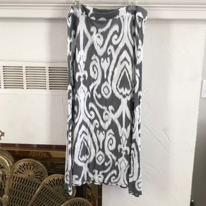 I.N.C. IKAT PRINT GRAY WHITE A-line skirt
